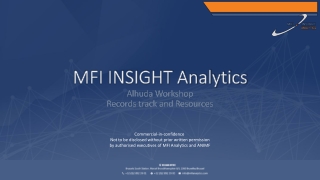 MFI INSIGHT Analytics Alhuda Workshop Records track and Resources