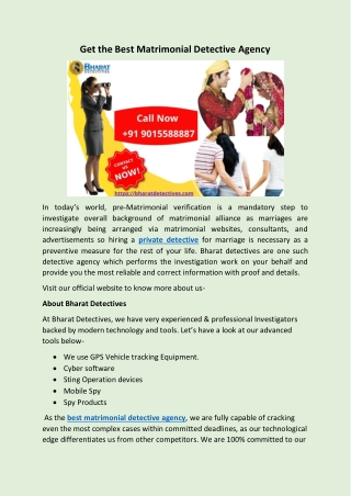Get the Best Matrimonial Detective Agency