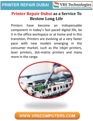 Printer Repair Dubai as a Service to Bestow Long Life