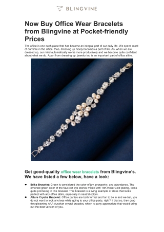 Now Buy Office Wear Bracelets from Blingvine at Pocket-friendly Prices