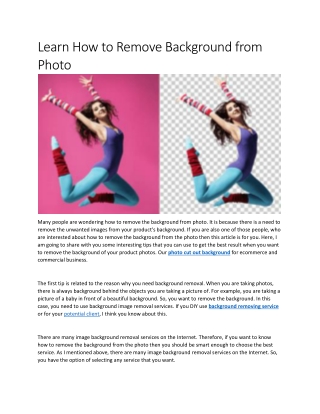 Learn How to Remove Background from Photo