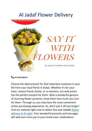 Al Jadaf Flower Delivery-