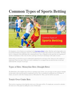 Common Types of Sports Betting