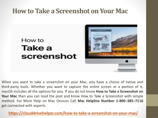 Call 1-800–385–7116 - How to take a Screenshot on your mac