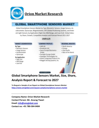 Global Smartphone Sensors Market Trends, Size, Competitive Analysis and Forecast