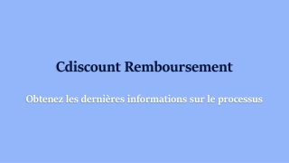Cdiscount Remboursement