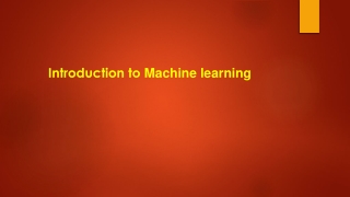 Introduction to Machine learning