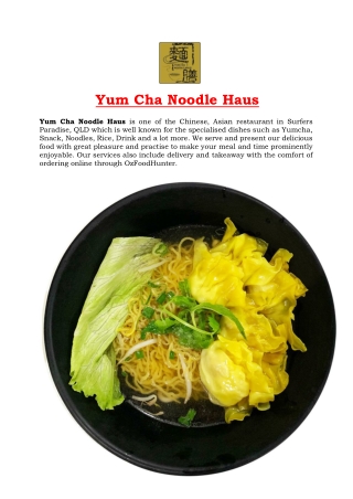 5% Off - Yum Cha Noodle Haus Menu Surfers Paradise, QLD