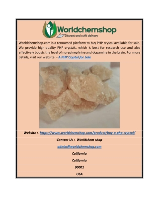 A PHP Crystal for Sale | Worldchemshop.com