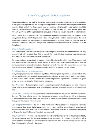 Role of encryption in GDPR Compliance (1)