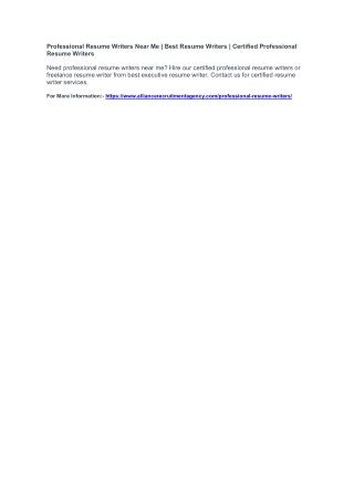 Professional Resume Writers Near Me | Best Resume Writers | Certified Profession