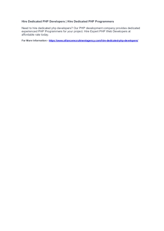 Hire Dedicated PHP Developers | Hire Dedicated PHP Programmers