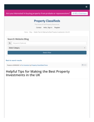 Helpful Tips for Making the Best Property Investments in the UK