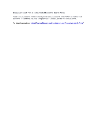 Executive Search Firm In India | Global Executive Search Firms