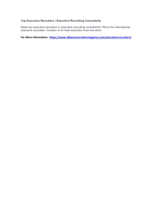 Top Executive Recruiters | Executive Recruiting Consultants
