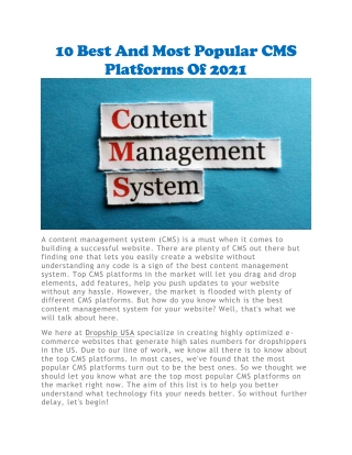 Top cms platforms