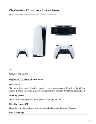 PlayStation 5 Digital Edition Console   2 More Items