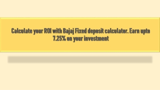 Bajaj fd calculator