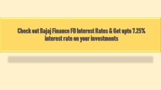 Bajaj finance fd interest