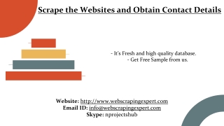 Scrape the Websites and Obtain Contact Details