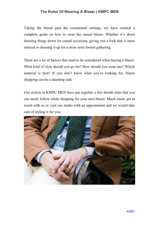 The Rules Of Wearing A Blazer