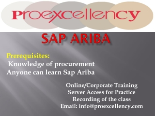Proexcellency Provides SAP Ariba Online Training