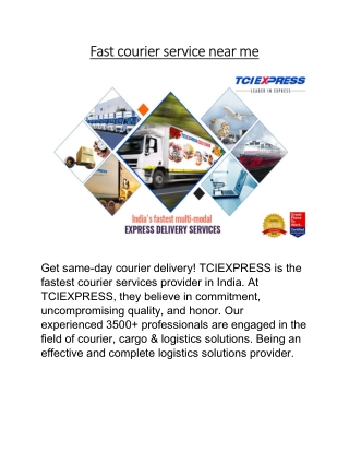 Fast courier service near me