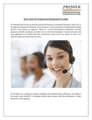 Know about Pre-Employment Background Screening