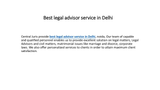 Best legal advisor service in Delhi