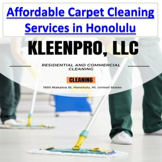 Affordable Carpet Cleaning Services in Honolulu