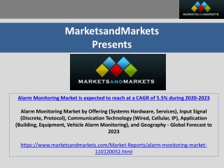 Alarm Monitoring Market is expected to reach at a CAGR of 5.5% during 2020-2023