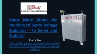 Know About the Working Of Servo Voltage Stabilizer