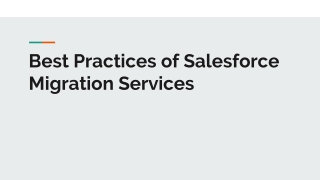 Best Practices of Salesforce Migration Services