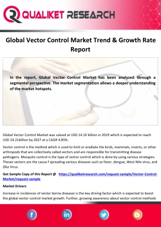 Global Comprehensive Report on Vector Control  Market  Size, Growth, Demand