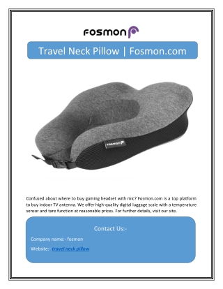 Travel Neck Pillow | Fosmon.com