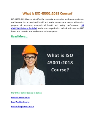 What is ISO 45001