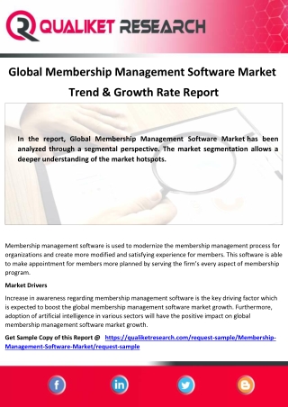 Global Membership Management Software Market Forecast On Industry Analysis