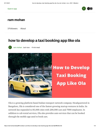 how to develop a taxi booking app like ola