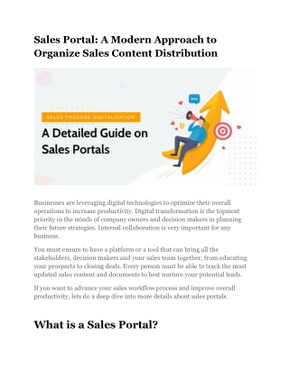 Sales Portal: A Modern Approach to Organize Sales Content Distribution