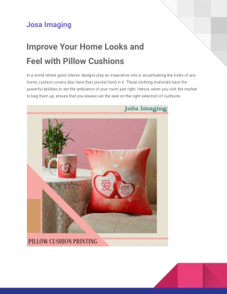Improve Your Home Looks and Feel with Pillow Cushions
