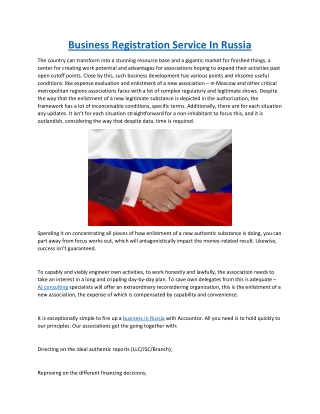 Business Registration Service In Russia