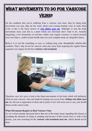 What Movements to do for Varicose Veins