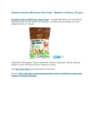Gnawlers Calcium Milk Bones Dog Treats Medium