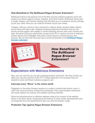 How Beneficial Is The BullGuard Rogue Browser Extension?