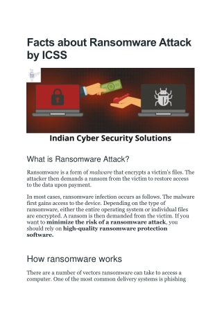 Facts about Ransomware Attack by ICSS