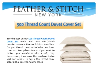 500 Thread Count Duvet Cover Set