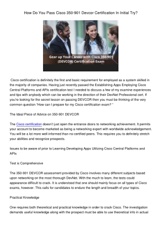 HowDoYouPassCisco350-901DevcorCertificationInInitialTry