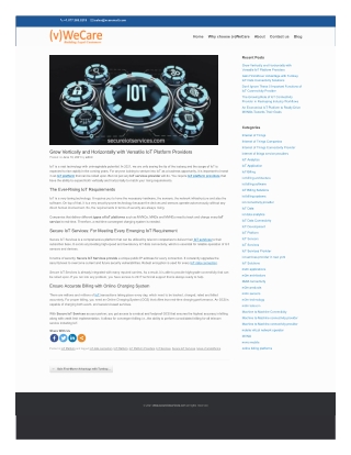 Grow Vertically and Horizontally with Versatile IoT Platform Providers