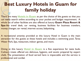 Best Luxury Hotels in Guam for family holiday