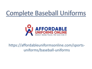 Complete Baseball Uniforms Set